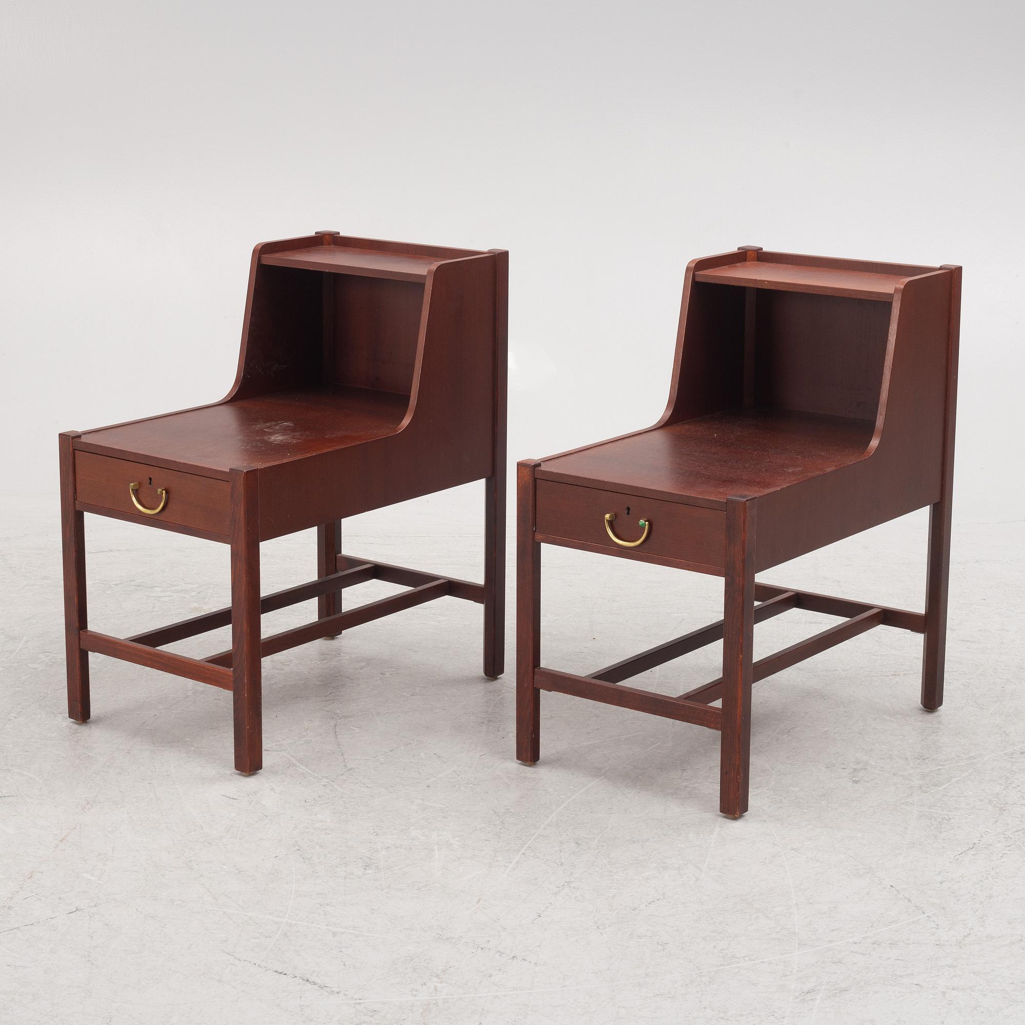 A pair of bedside tables, Nordiska Kompaniet, Sweden, 1950's.