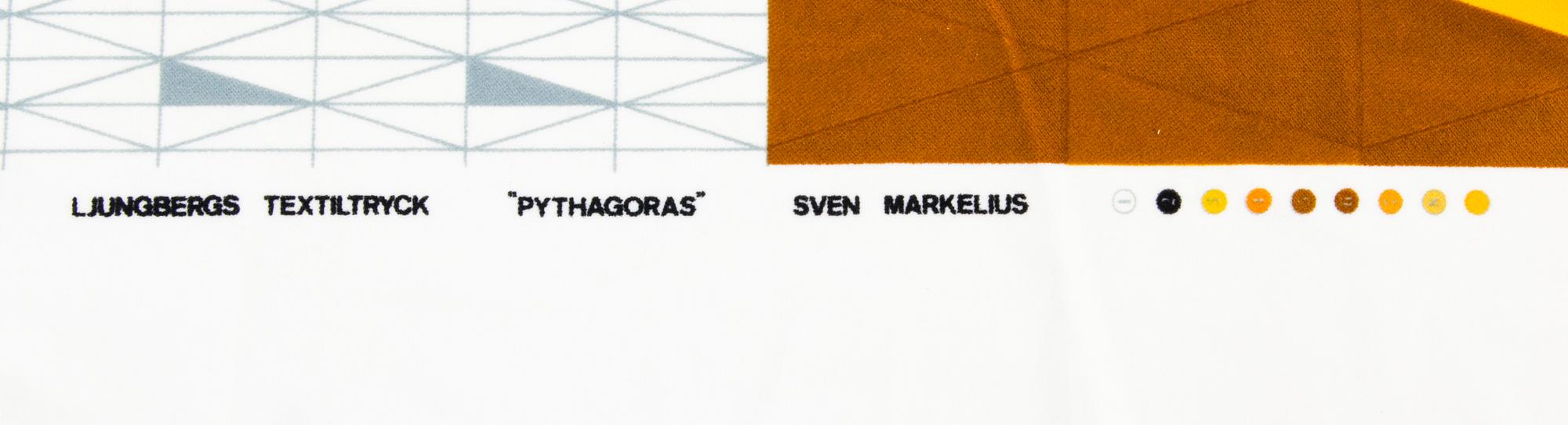 SVEN MARKELIUS, "Pythagoras" TYG, 5 m av Ljungbergs Textiltryck.