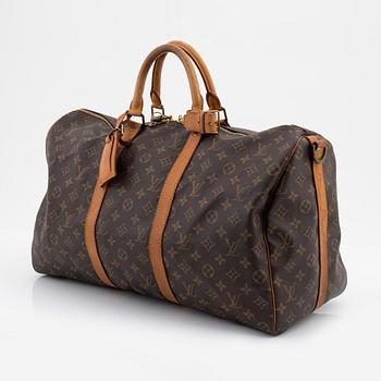 Louis Vuitton, A Monogram 'Keepall 50 Bandouliere' Weekendbag, 1990.