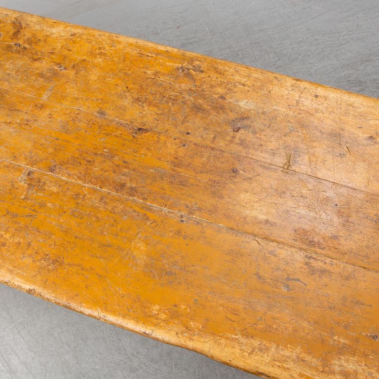 A painted pine table, 19th Century.