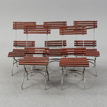 A set of five gardenchairs from the early 20th century.