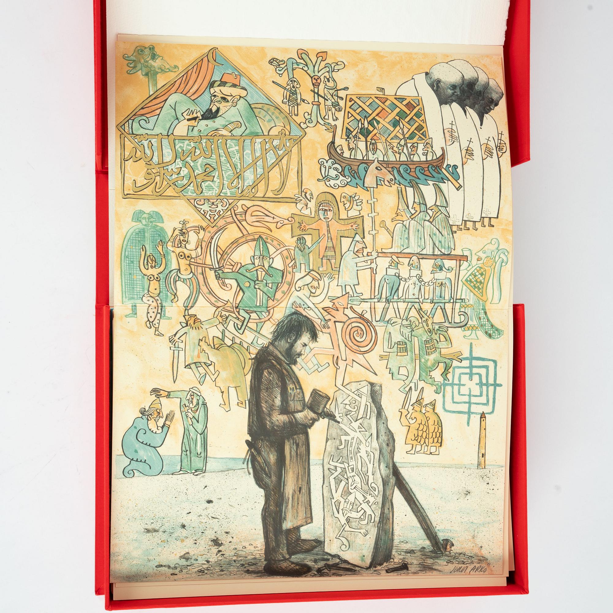 Jordi Arkö, two portfolios with 105 lithographs in colours each.