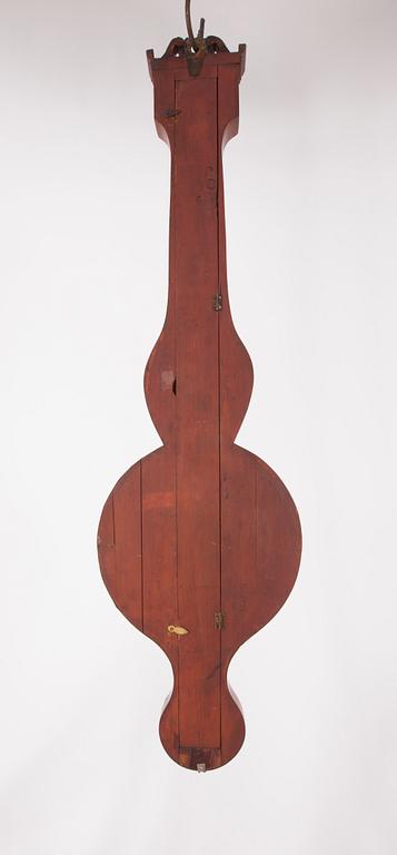 HJULBAROMETER, mahognyfanerad. 1800-talets början.