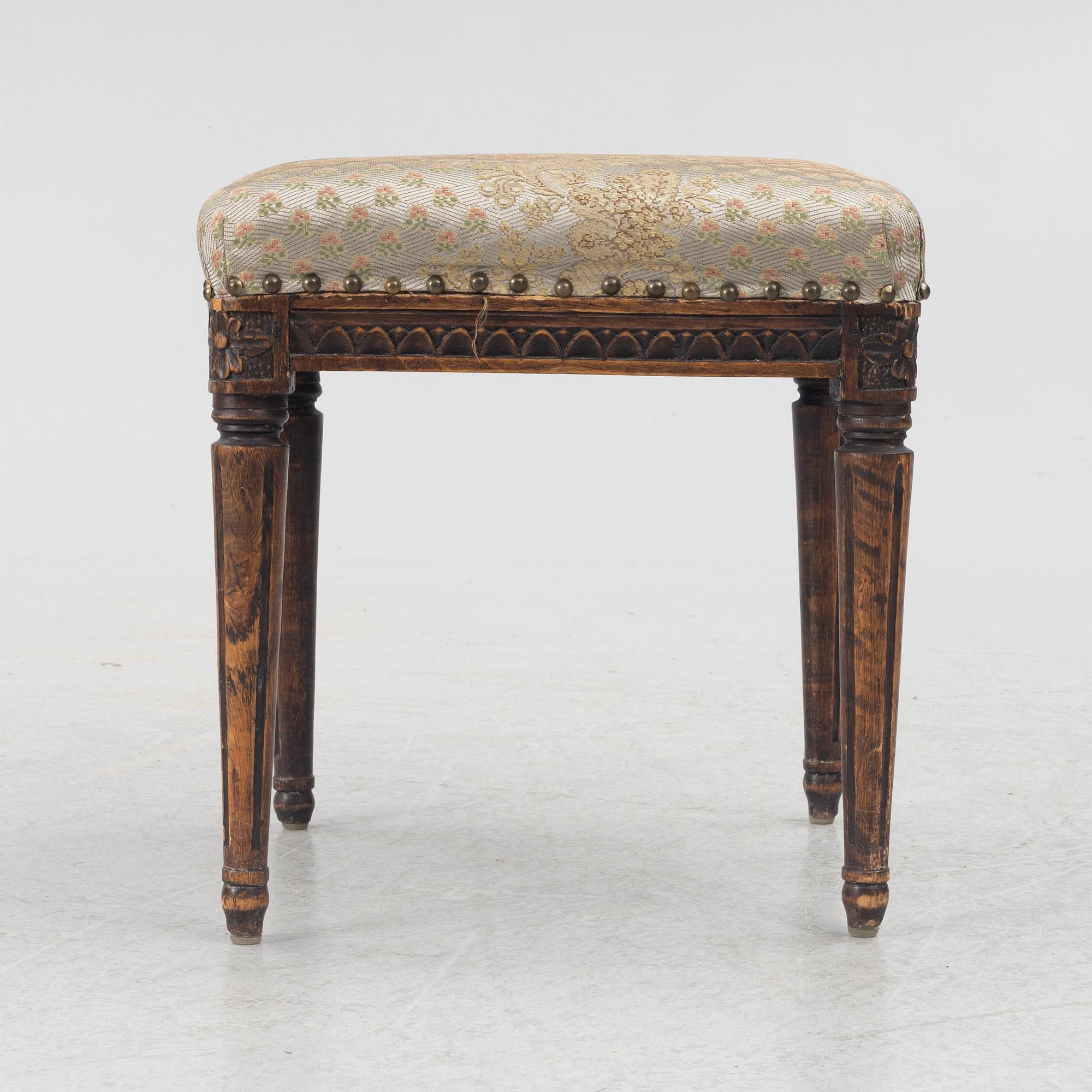 Stool, Gustavian, late 18th century.