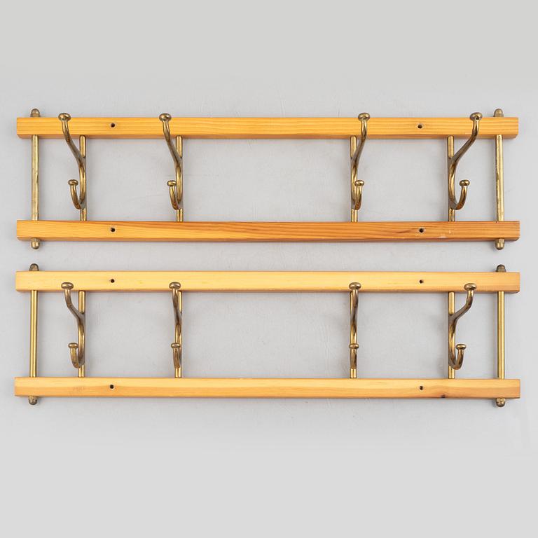 A pair of 'Dekorativ' coat hangers, Skoglunds metallgjuteri, Anderstorp, 1950's/60's.