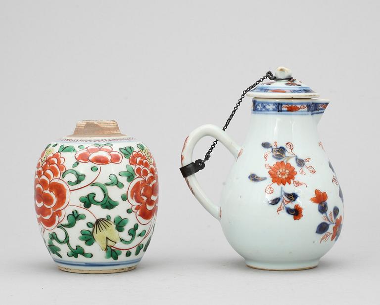 BOJAN sat KANNA, porslin, Kina, kangxi, transition (1620-1722).