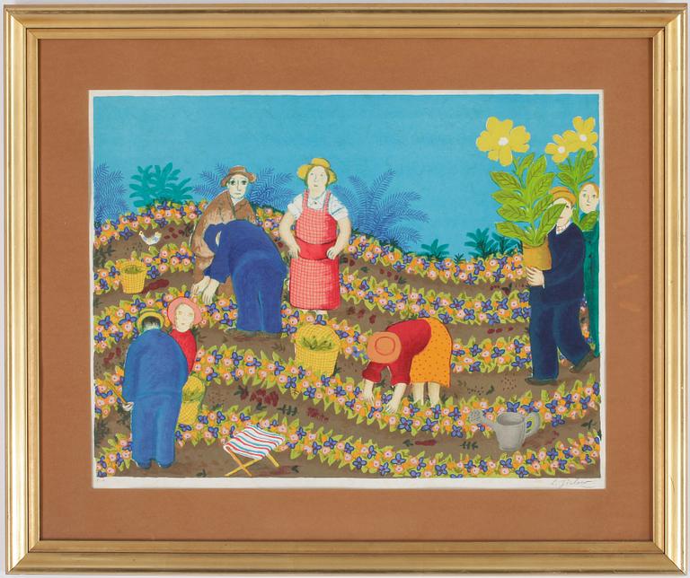 LENNART JIRLOW, färglitografi, signerad, provtryck.