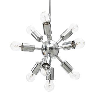 A ceiling lamp, Sputnik model 21416, attributed to Jaroslav Bejvl, Czech Republic, second half of the 20th Century.