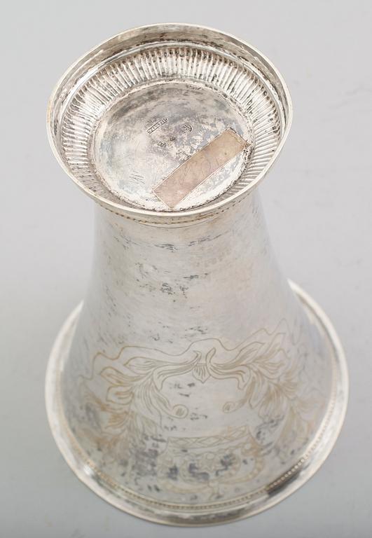 BÄGARE, silver, Petter Gillberg, Varberg 1791. Vikt ca 378 gram.