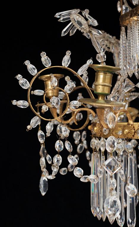 A North European circa 1800 six-light chandelier.