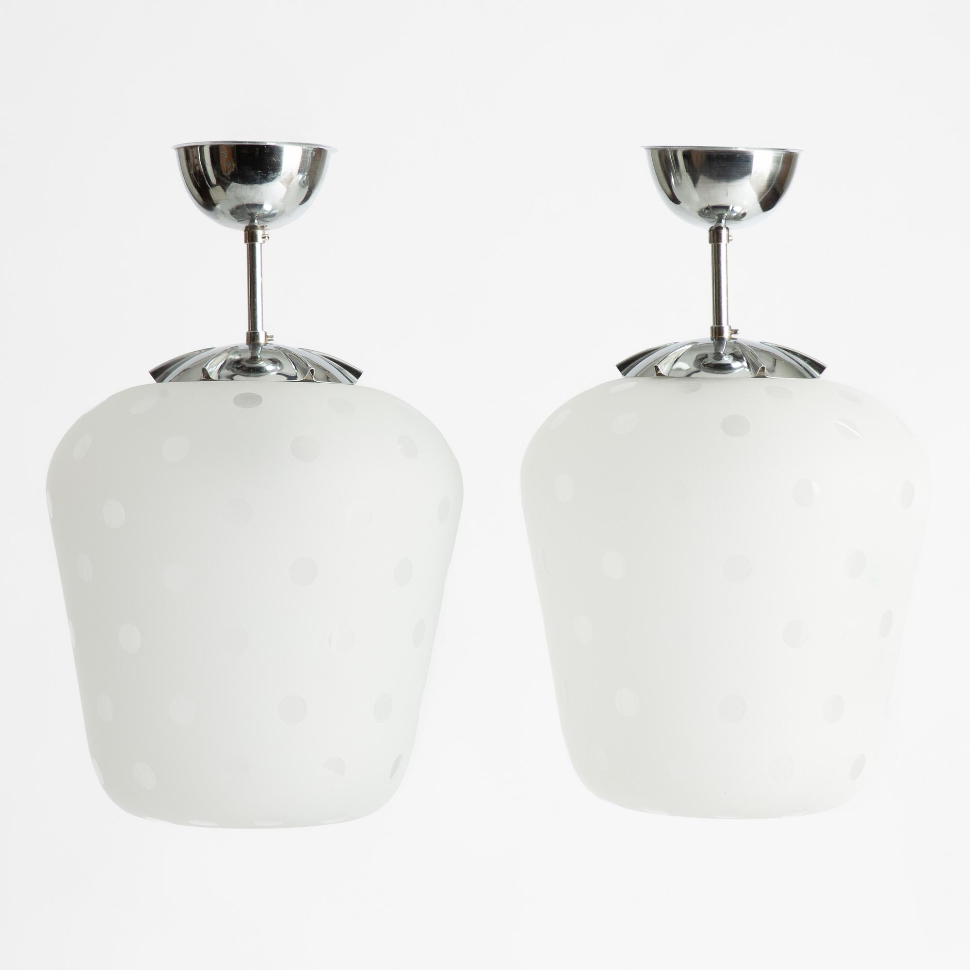 Flygsfors Glasbruk, taklampa, modell 513 P, 1940-50-tal.