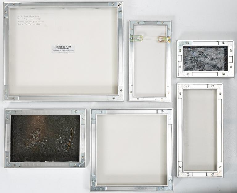 A set of six enamel works by Juliane and Georg Pheiffer.