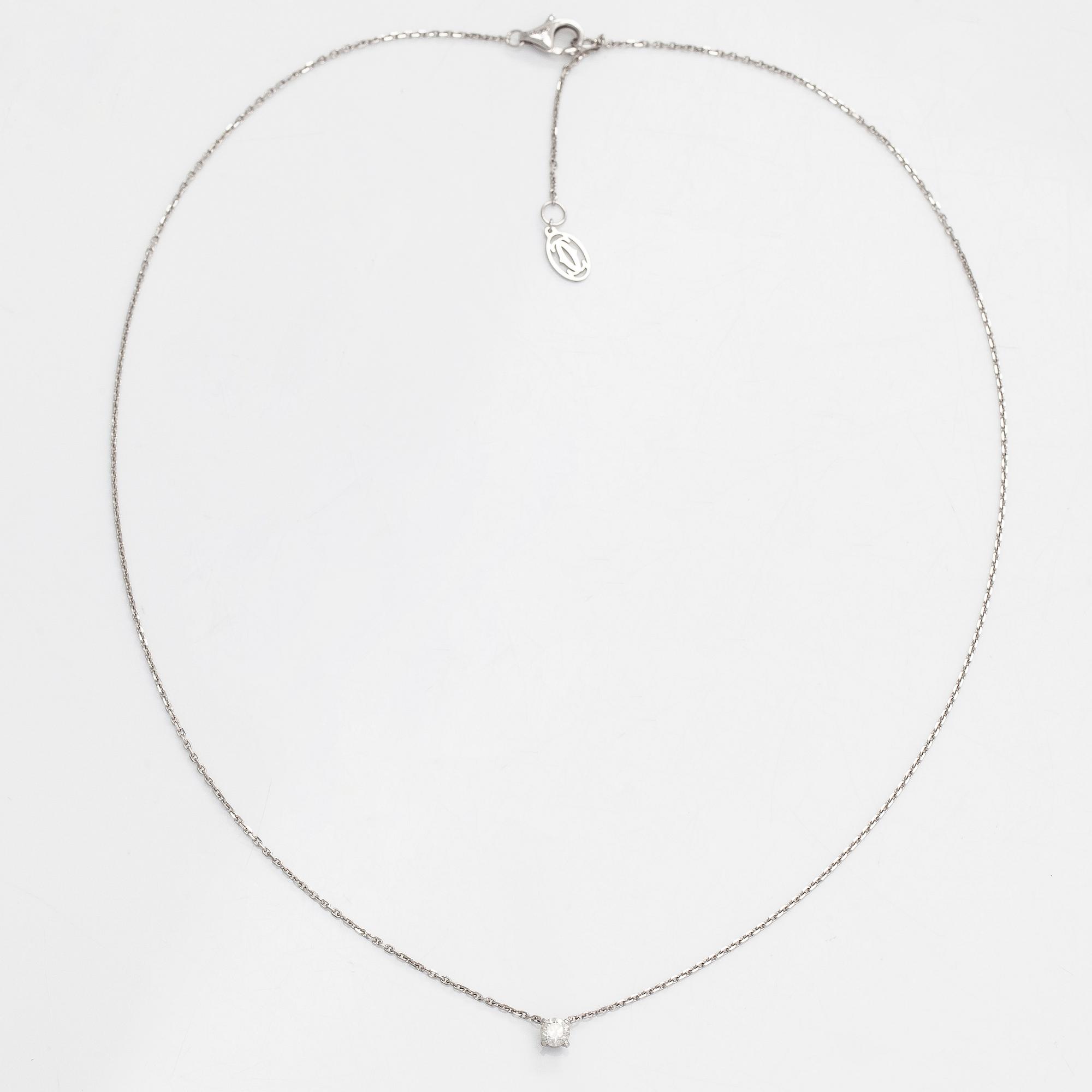 Cartier, halsband, "1895", 18K vitguld med briljantslipad diamant.