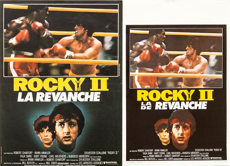 Filmaffischer 2 st Sylvester Stallone "Rocky 2" 1979 Belgien.