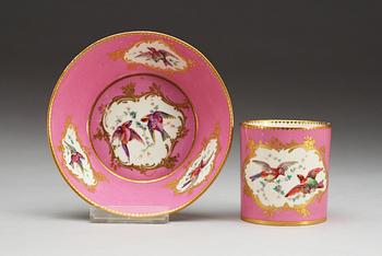 A 'Sèvres' cup and saucer, 18th Century.