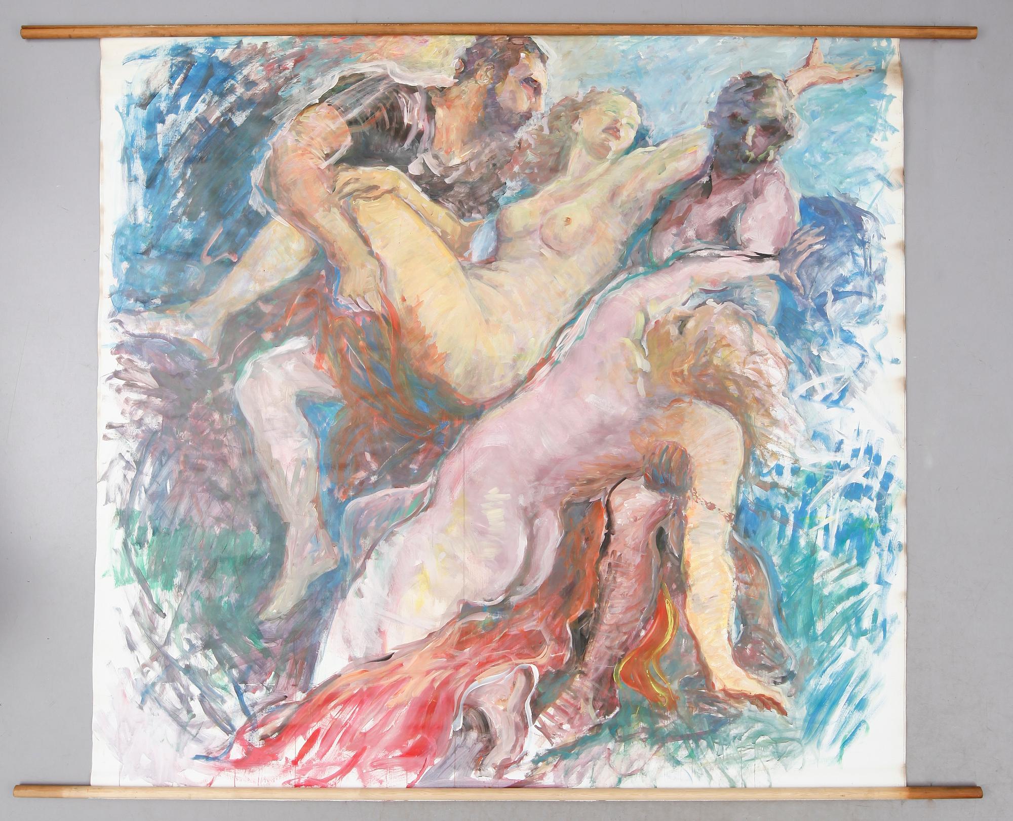 RULLMÅLNING, olja på duk, 1900-tal.