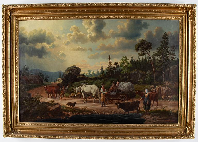 UNKNOWN ARTIST, oil on canvas, siugned E., Dahlberg and dated 1881.
