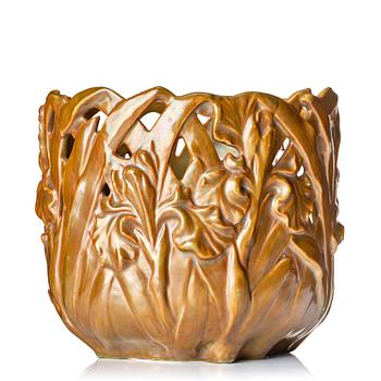 66. Gunnar G:son Wennerberg, an Art Nouveau, creamware jardinière for Gustavsberg, Sweden, 1905.