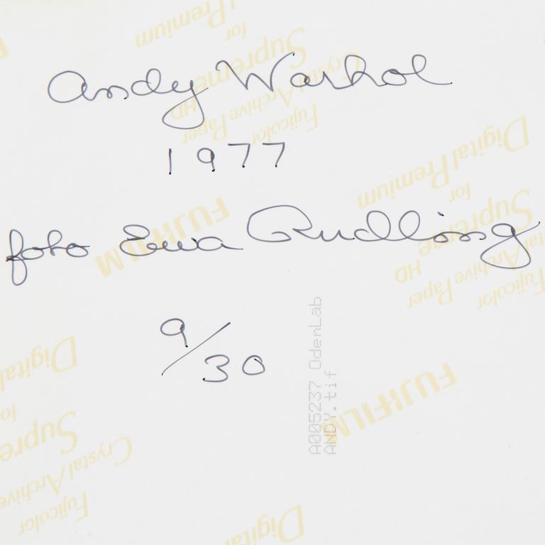 Ewa Rudling, a photograph, signed and dated 1977, numbered 9/30.