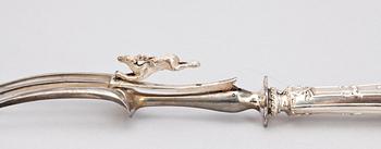 SKINKBESTICK, silver, Frankrike, omkring 1900.