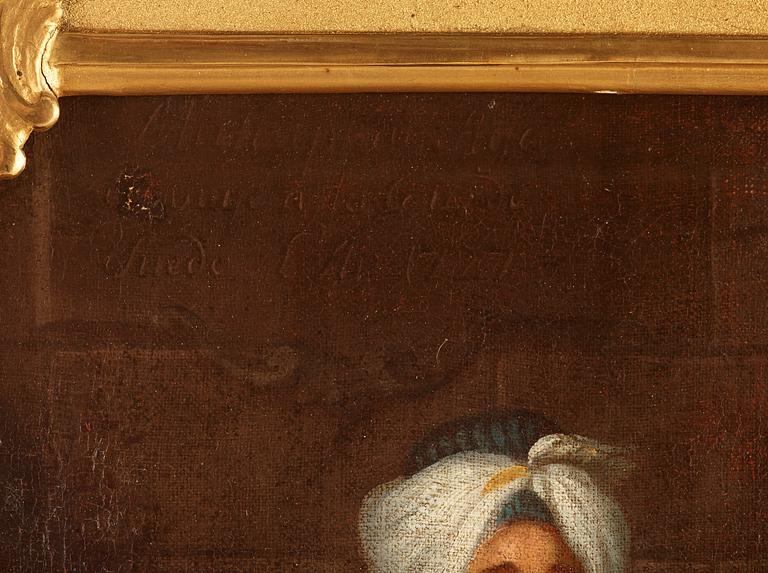 Georg Engelhard Schröder, Turkiska sändebudet Mustafa Aga, sedemera Mustafa Efendi, med uppvaktning 1727 i Stockholm.