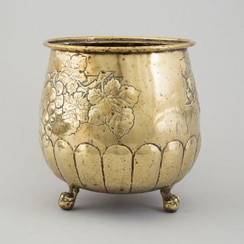 A 19th century brass flower pot.