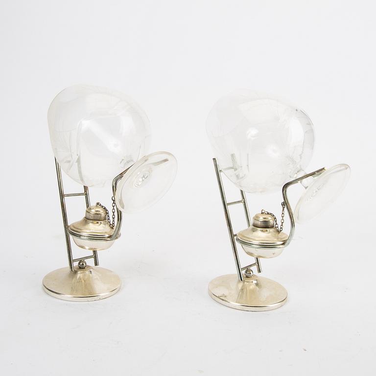 A pair of cognac glasses and warmer  20th century.