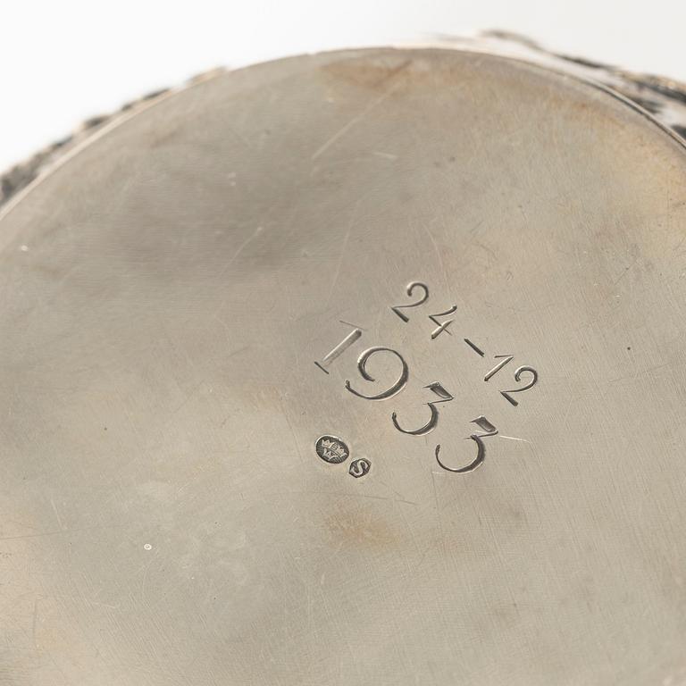 Coffee service, four pieces, silver, Rococo style, 20th century.