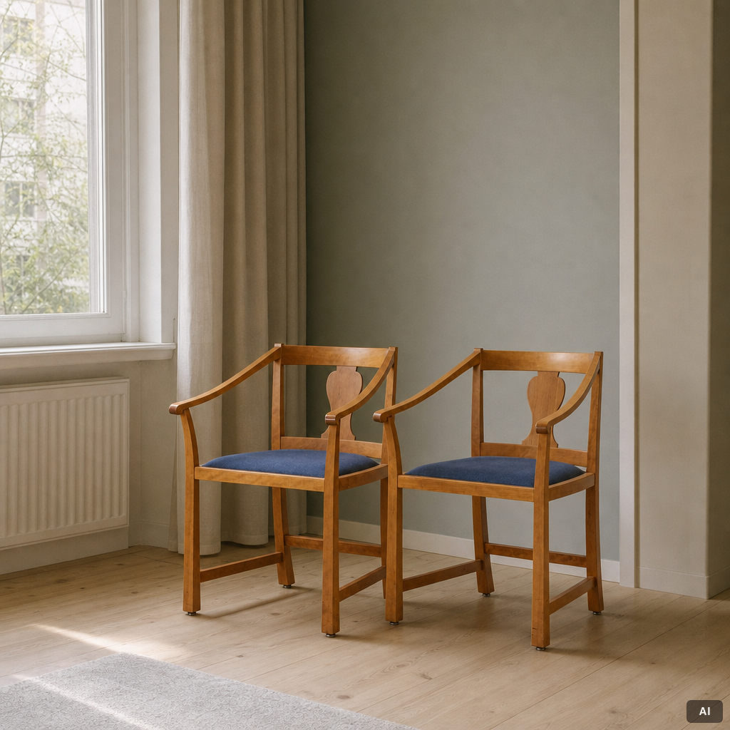 Carl Malmsten, A pair of "The City Hall Chair" armchairs.