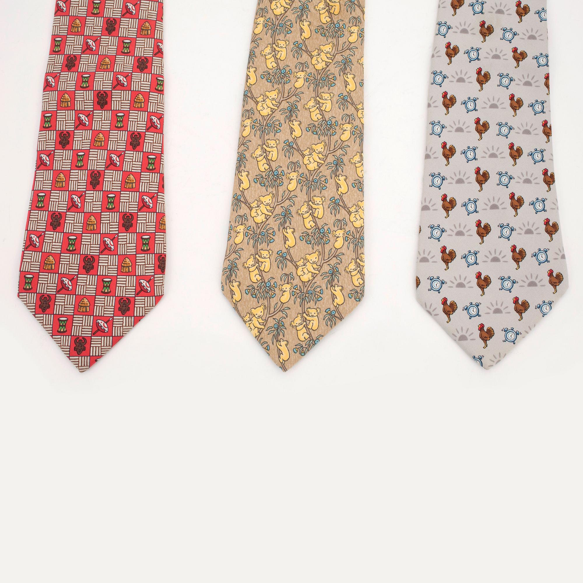 HERMÈS, three silk ties.