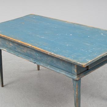 A painted pine table, 19th Century.
