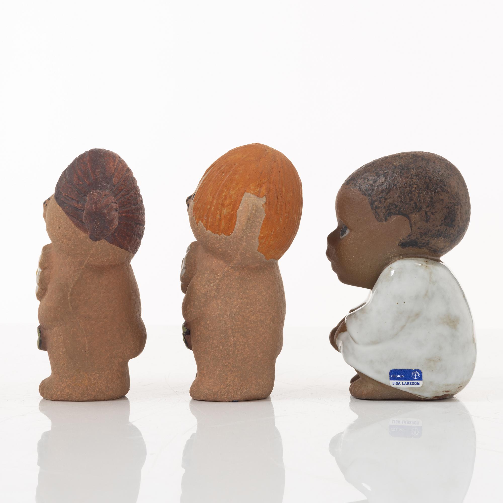Lisa Larson, figuriner, 3 st, stengods, Gustavsberg.