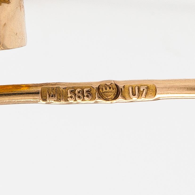 Björn Weckström, kråsnål, "Trollhjulen", 14K guld, Lapponia 1973.