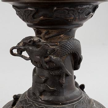 A Japanese bronze lantern, circa 1900.