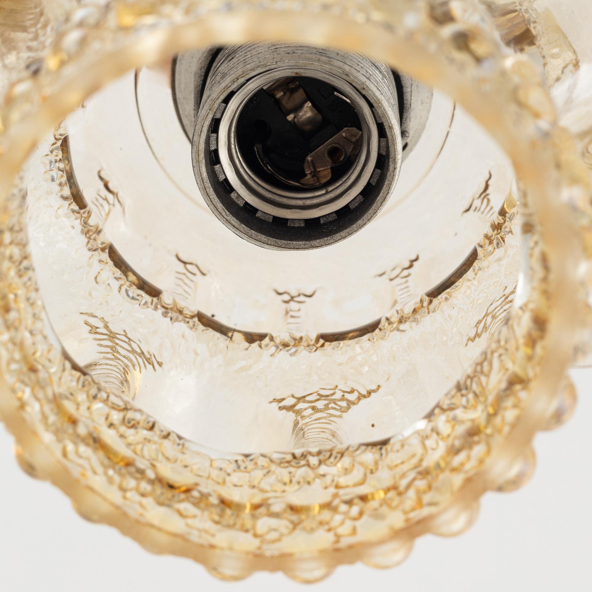 Taklampor, ett par, Glashütte Limburg, Tyskland, 1900-talets andra hälft.