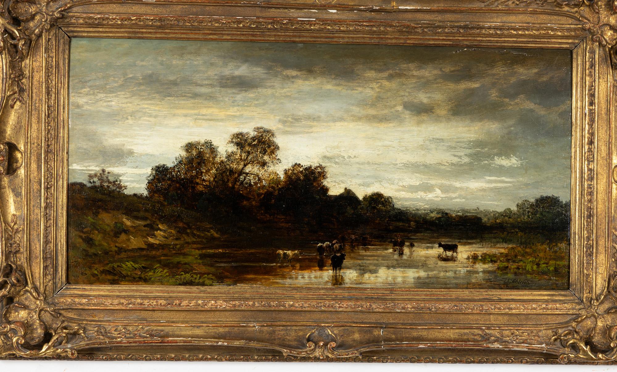 Eduard Schleich, attributed, Grazing Cattle.