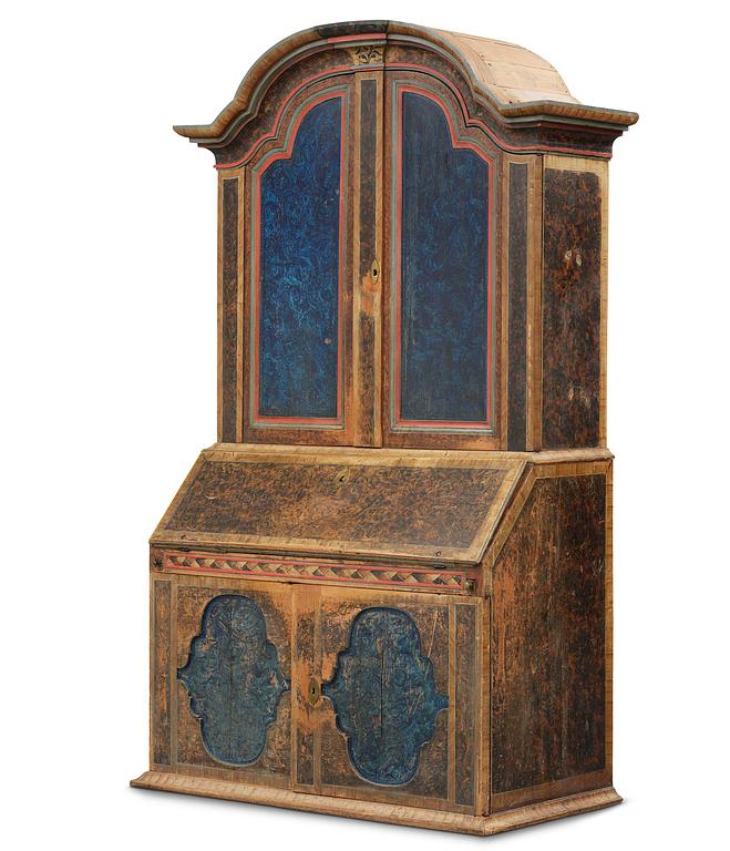 A polychrome-painted folk art cabinet from Värmland, Sweden, dated 1818.