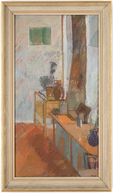 CARL RIISE, olja på pannå, signerad.