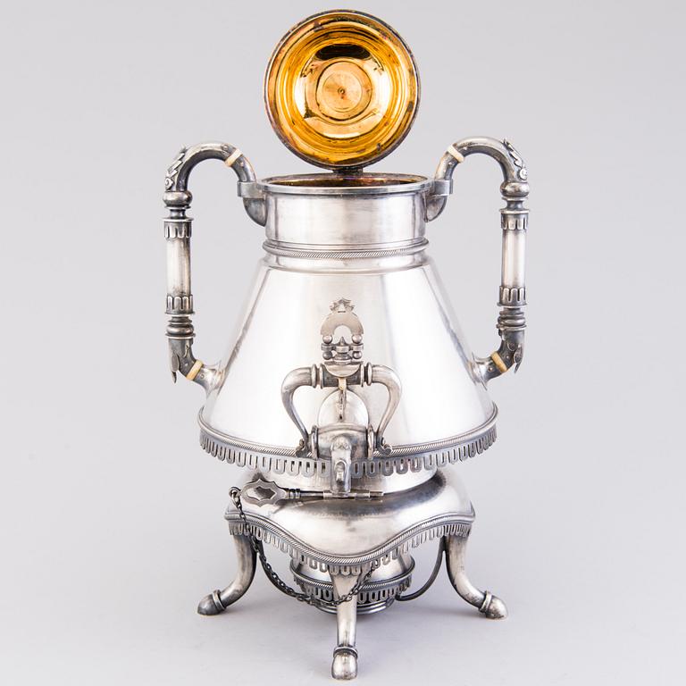 SAMOVAR, silver, Johan Ferdinand Olsonius, Gratchev, Sankt Petersburg 1882.
