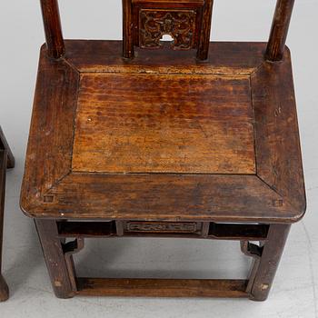 A pair of early 20th century chairs, China.