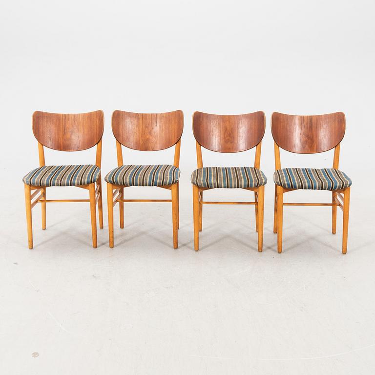 Henning & Eva Koppel, a set of four teak 1950s charis.