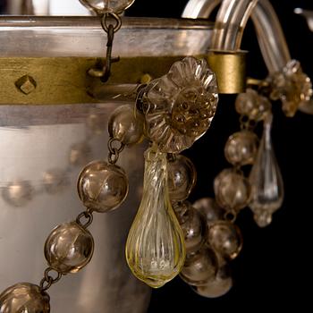 TAKARMATUR, glas och målad metall, 1800-talets slut.