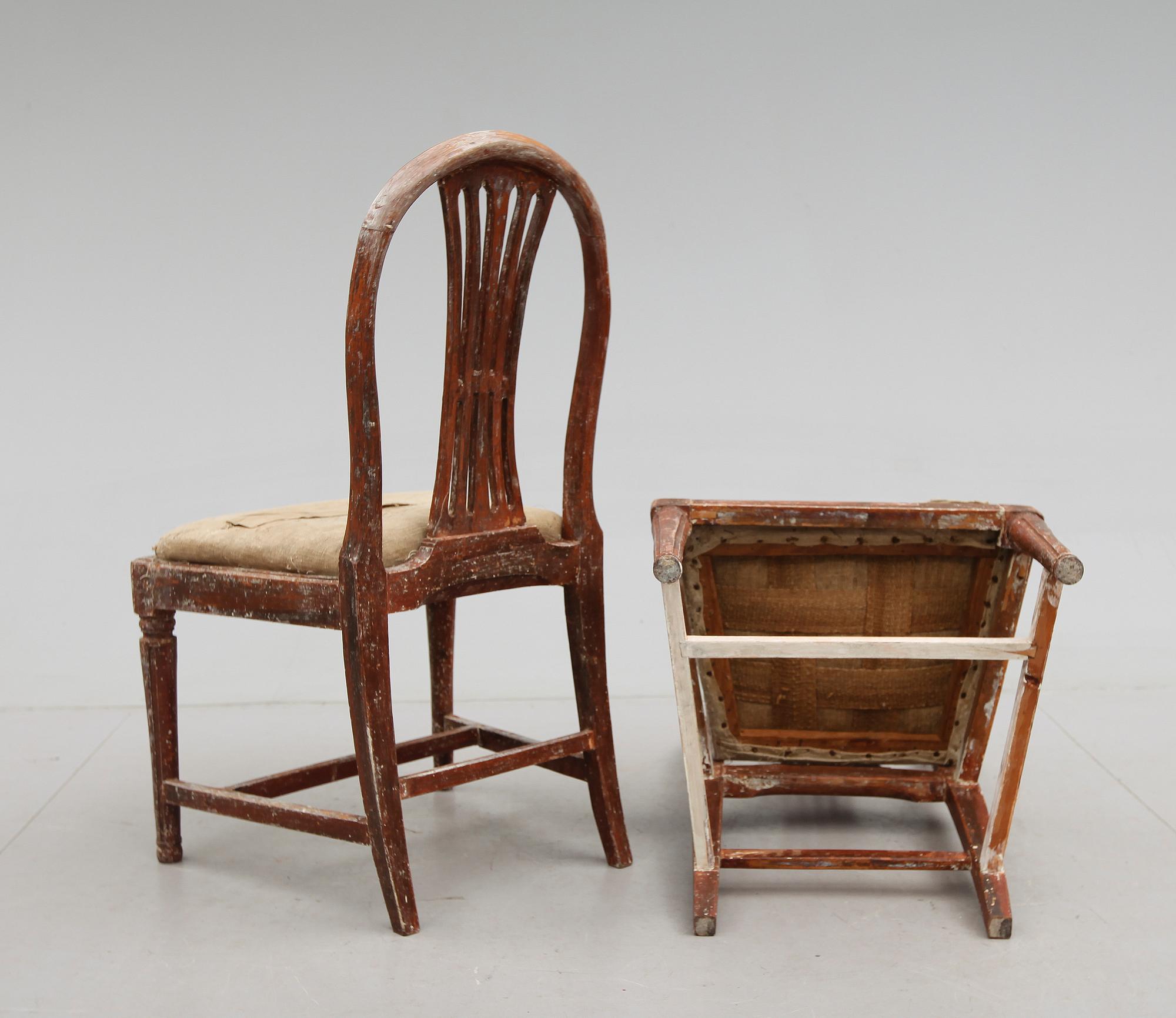 STOLAR, 4 st, gustavianska, omkring år 1800.