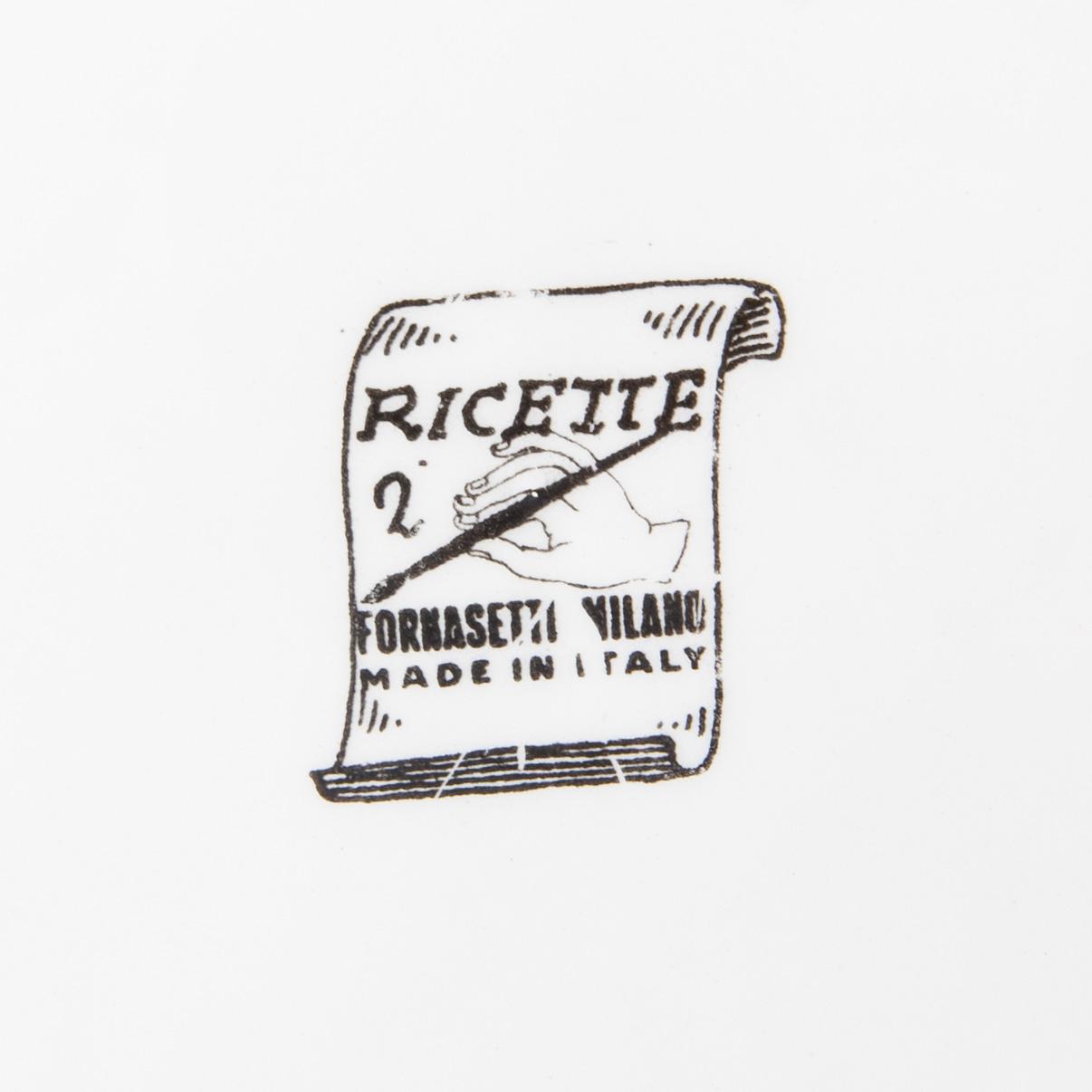 Piero Fornasetti, tallrikar 19 st "Ricette", Italien 1900-talets mitt.