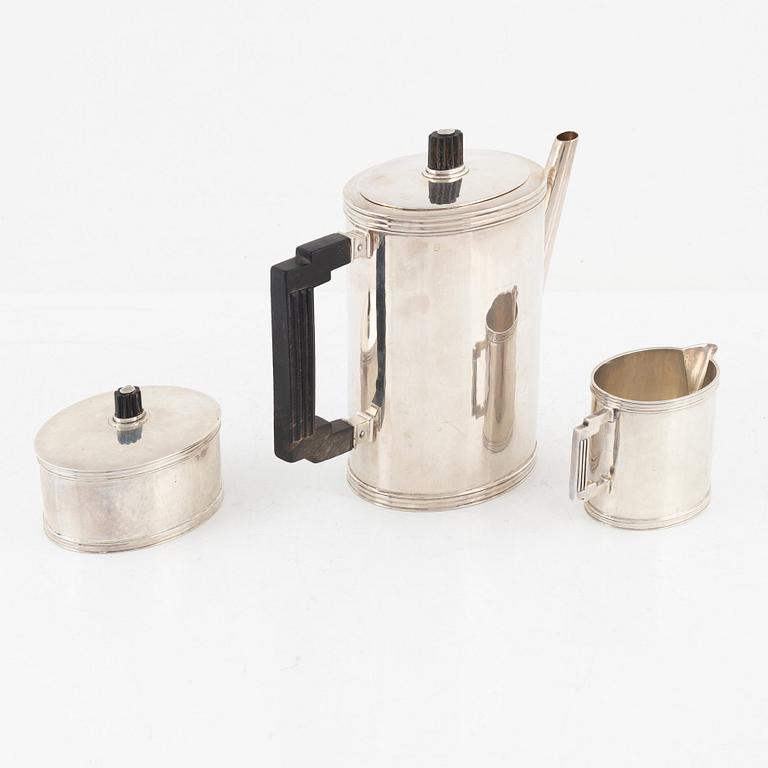 A three-piece silver coffee set, Karl Andersson, Stockholm, Sweden, 1930.