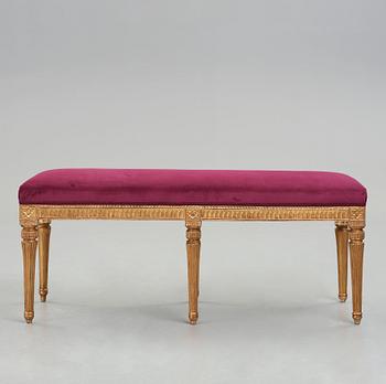 A late Gustavian bench by Nils Thorsson (b. 1779, d. 1848), Ingemantorp, Lindome.