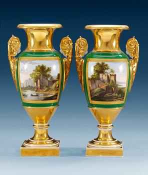 A pair of French Empire vases, 19th Century.