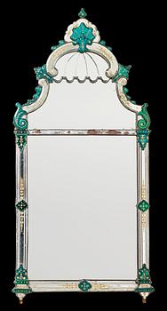 1411. A Swedish late Baroque early 18th century mirror attributed to Burchardt Precht.
