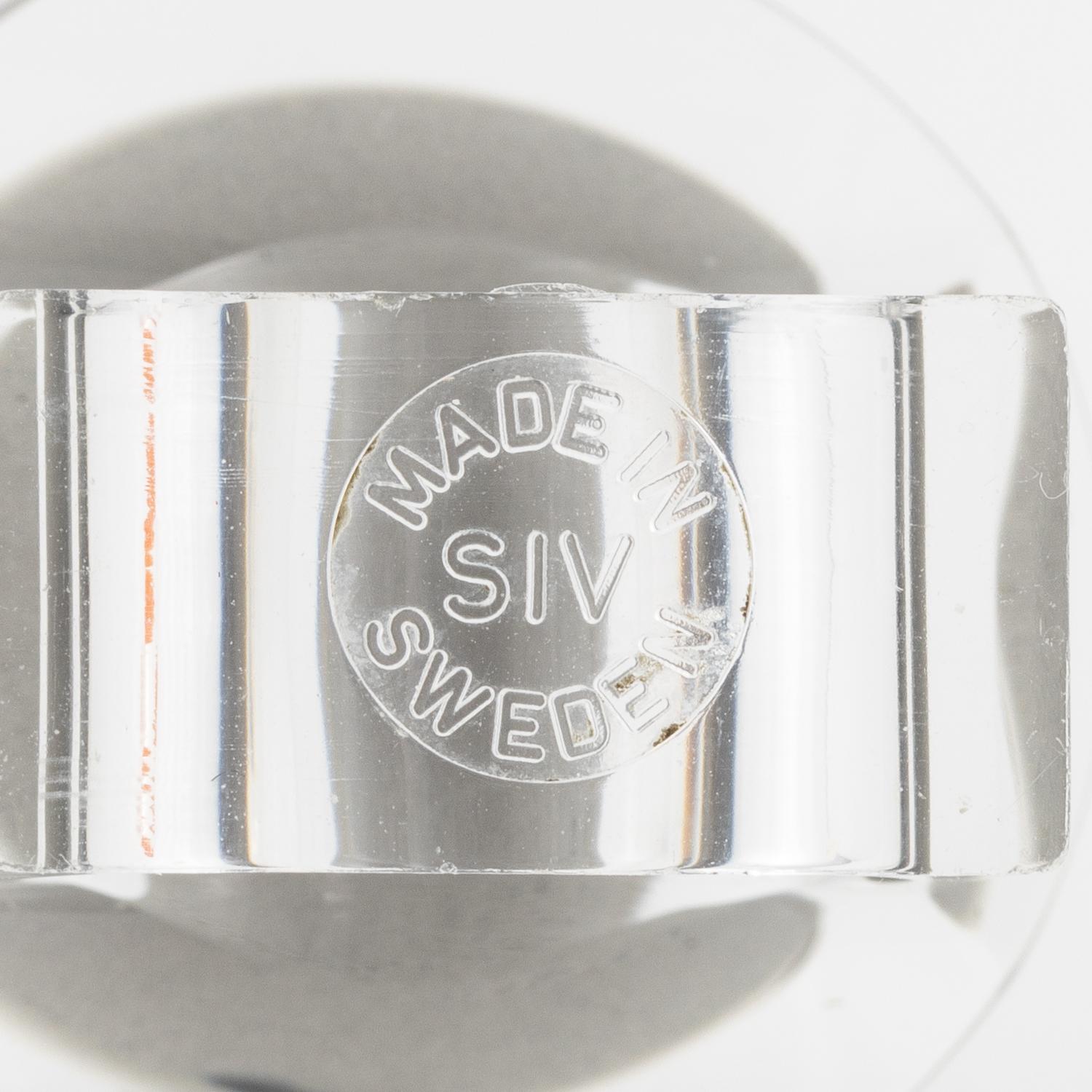 Siv Lagerström, three acrylic rings, 1970s.