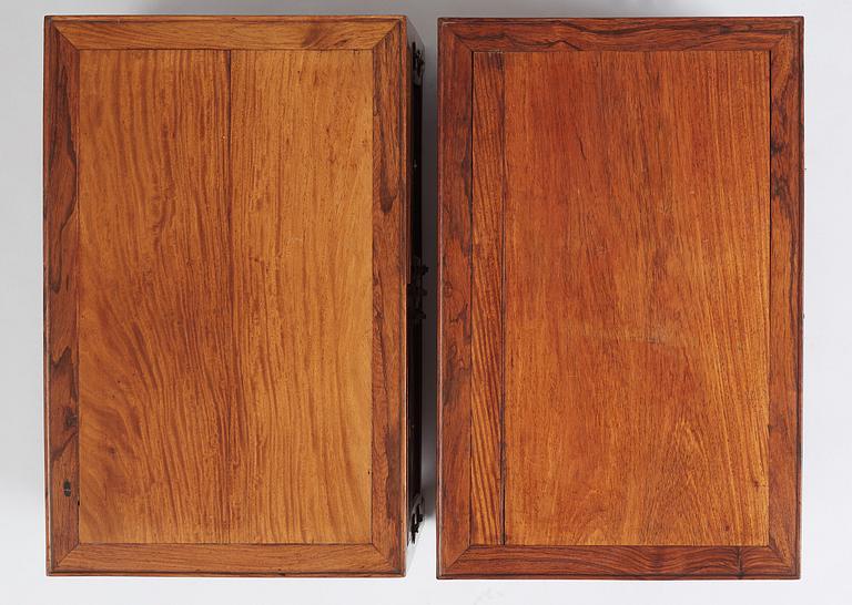 A pair of huanghuali cabinets, Qing dynasty.